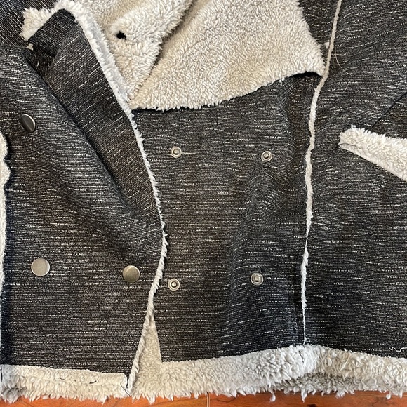 COPY - NWOT Vintage Havana Gray Button Up Fleece Teddy Jacket Coat - Picture 6 of 10